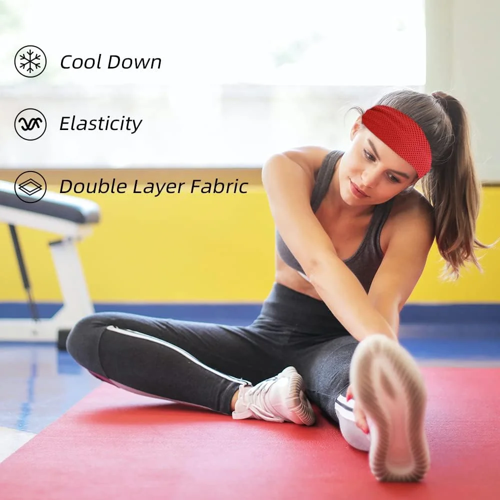 هدبند ضد تعریق، حس خنکی، خشک شدن سریع، ضروری برای ورزش، شیک، چند منظوره، راحت