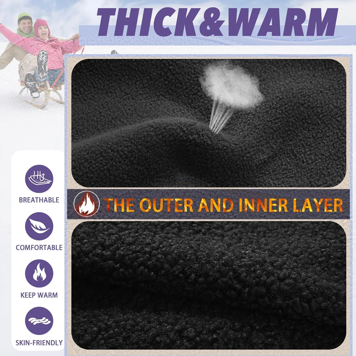 هدبند زمستانی گرم کننده گوش مناسب آقایان و بانوان برای هوای سرد، دویدن، دوچرخه سواری و تمرین (مشکی/آبی، سایز آزاد)