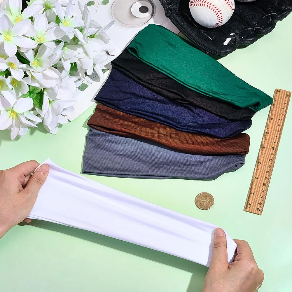 CREATCABIN بسته 6 عددی هدبند ورزشی، هدبند مردانه و زنانه، سربند، کشی، مناسب برای ورزش، دویدن، دوچرخه سواری، بسکتبال، تنیس، یوگا، فیتنس