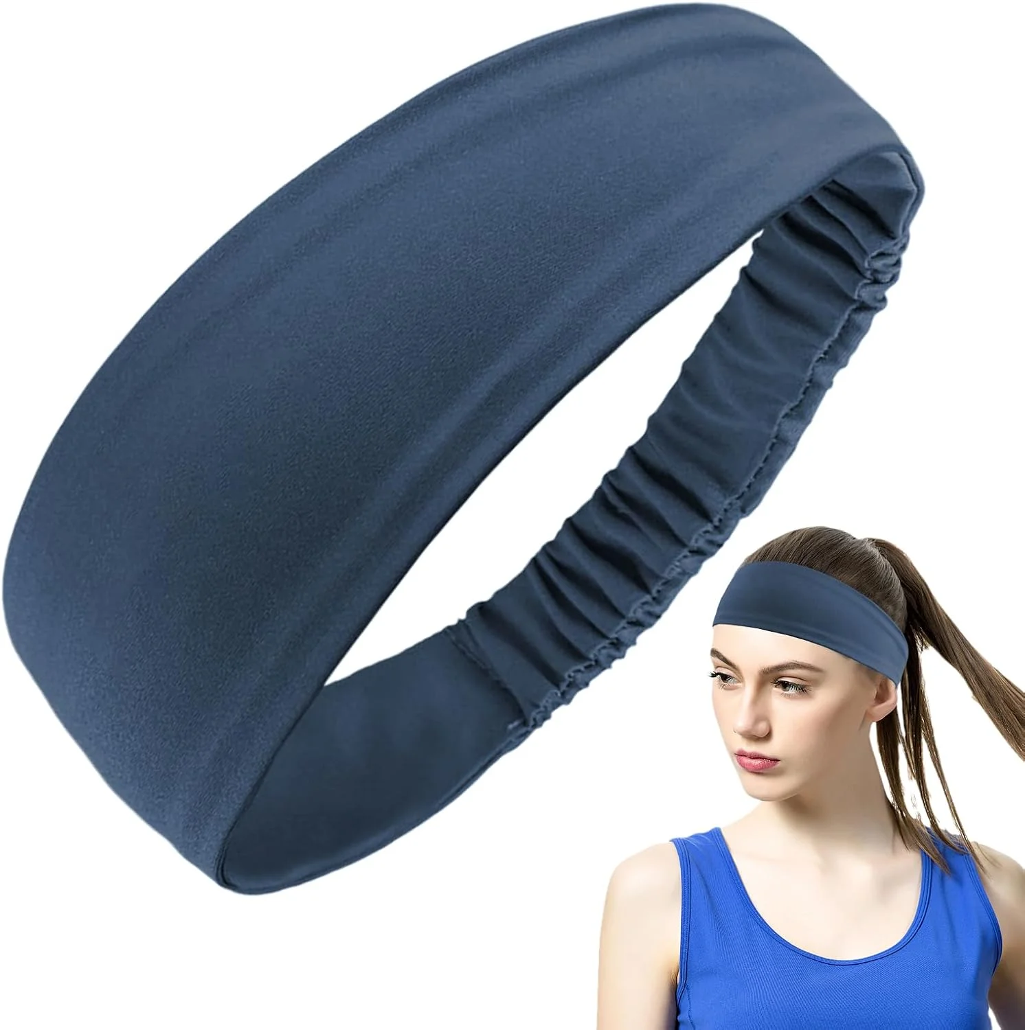 هدبند ورزشی زنانه، هدبند برای تنیس | هدبند عرق گیر ورزشی با قابلیت جذب رطوبت برای تناسب اندام، دویدن، دوچرخه سواری، پیاده روی، فضای باز و ساحل