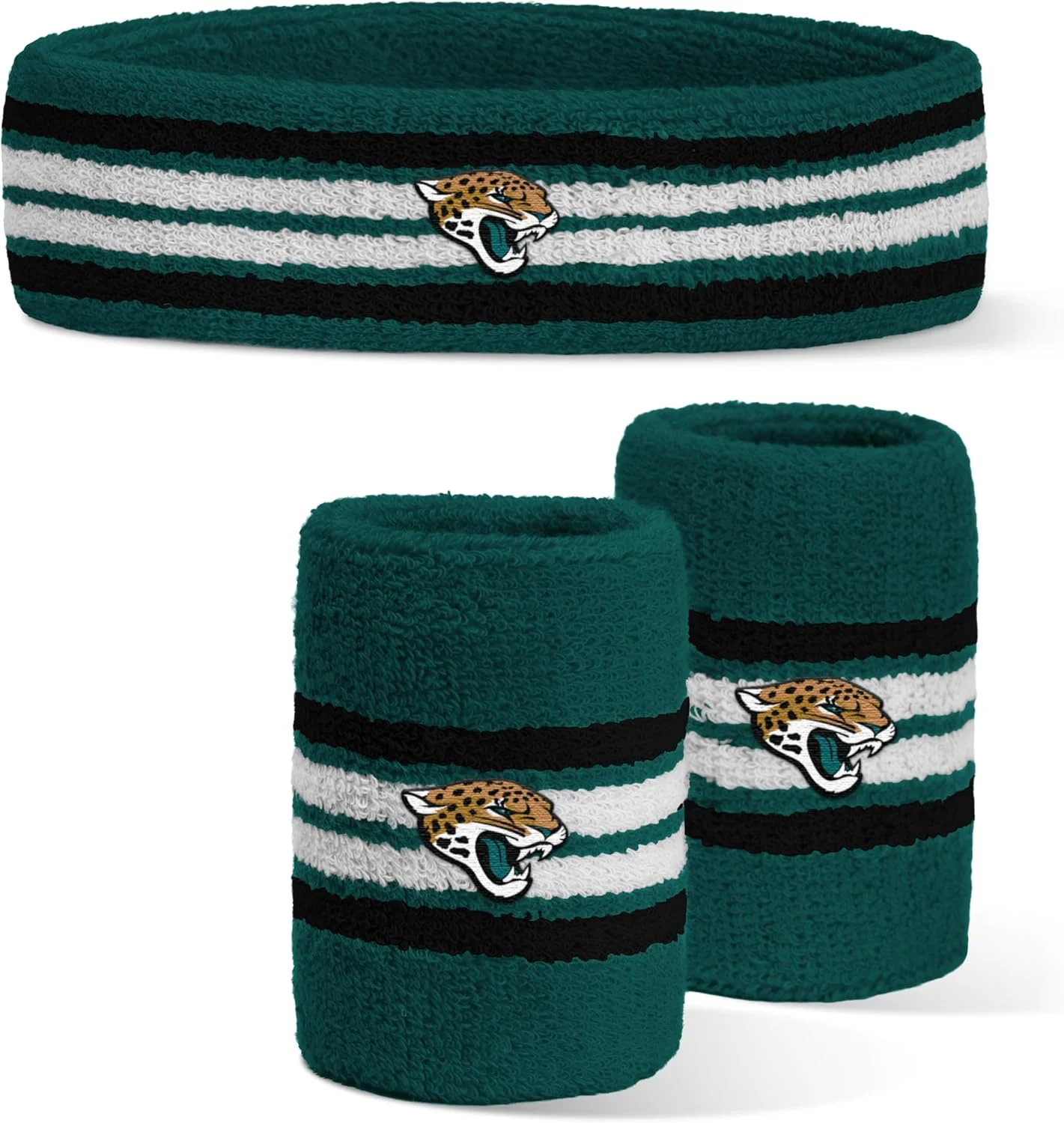 هدبند و مچ بند طرح لوگوی تیم جکسونویل جگوارز (NFL) با رنگ تیمی