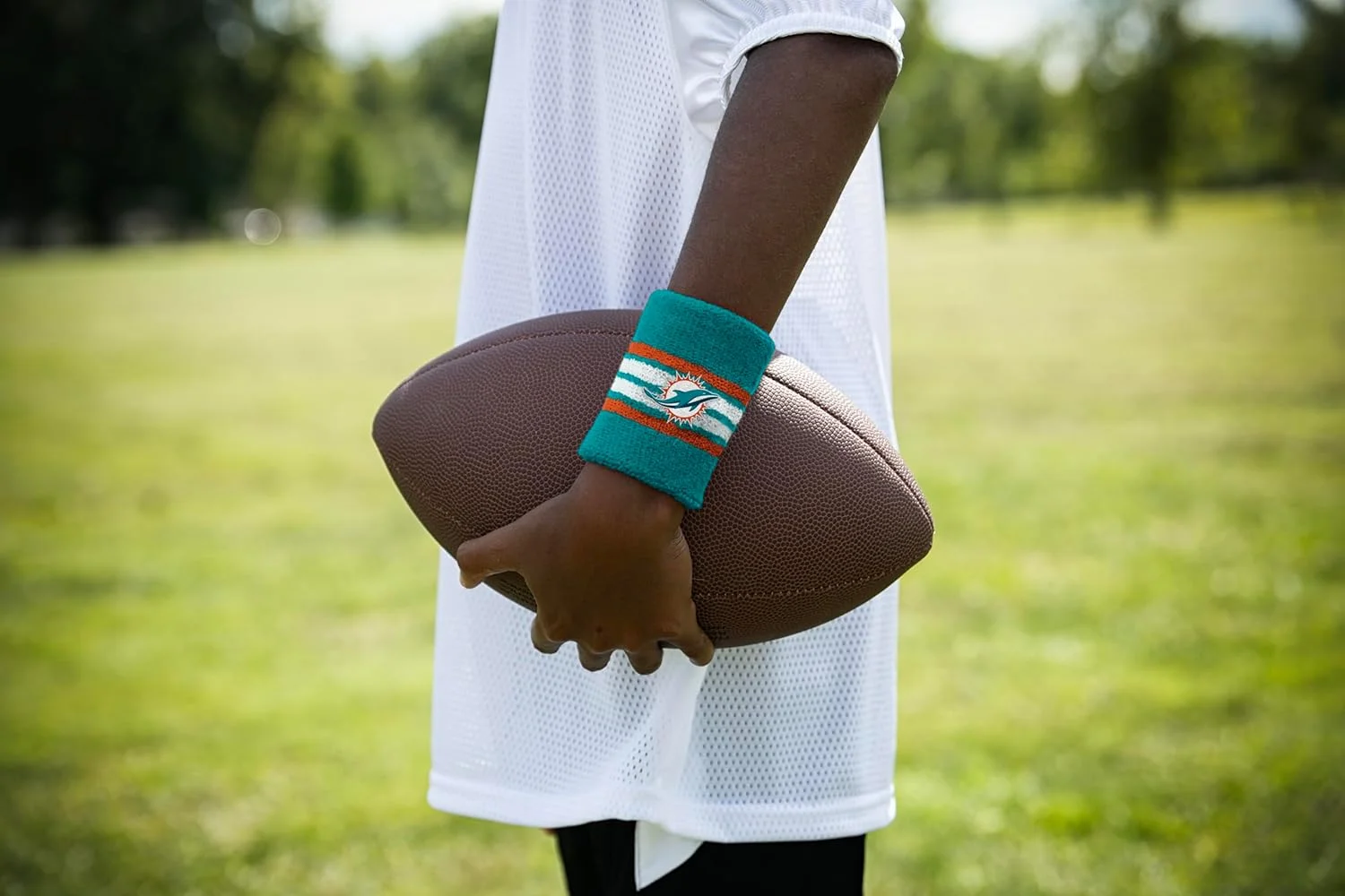 هدبند و مچ بند طرح تیم میامی دلفینز، دارای مجوز رسمی NFL، رنگ تیمی