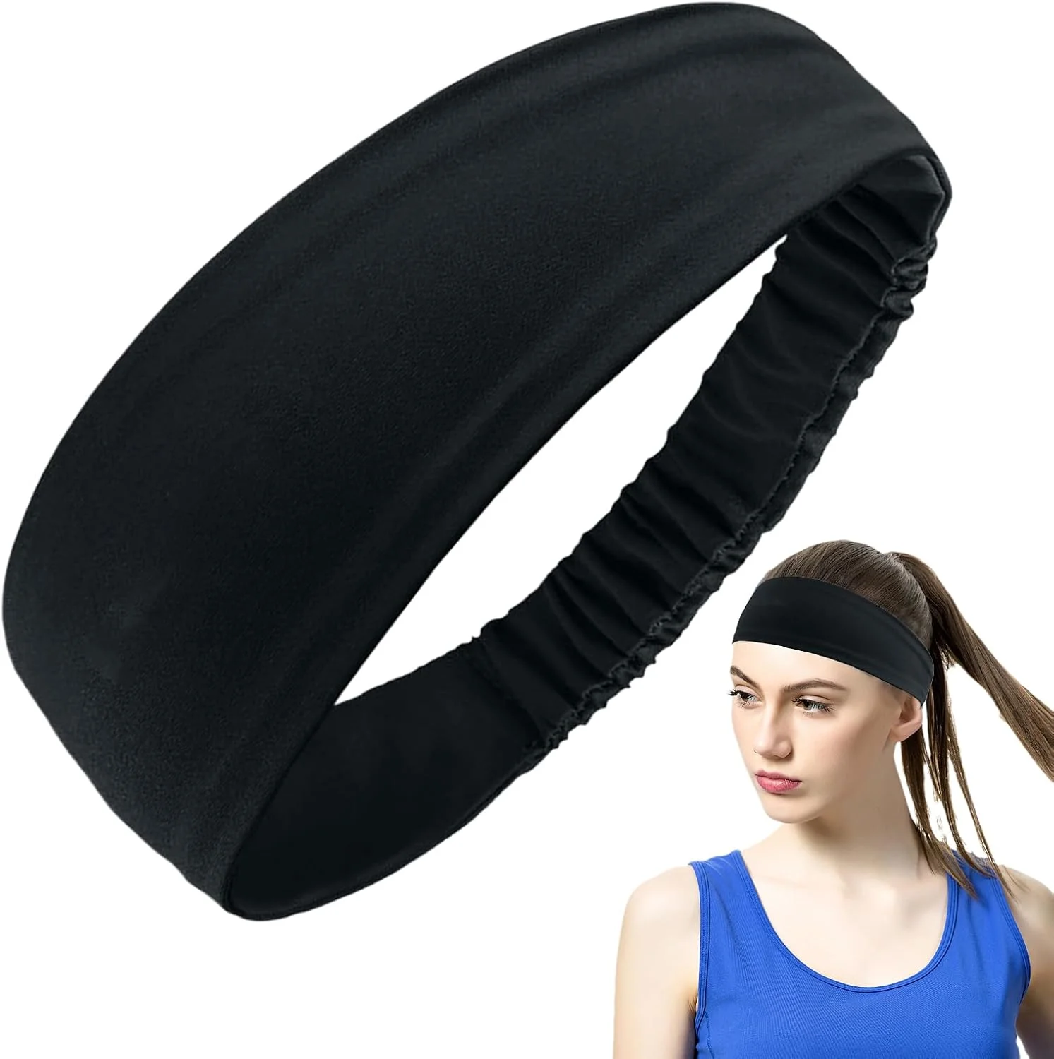 هدبند ورزشی زنانه، هدبند یوگا زنانه، جذب کننده رطوبت و عرق مناسب برای مردان و زنان، دویدن، دوچرخه سواری، پیاده روی، تناسب اندام، استفاده روزانه، ساحل، فضای باز و باشگاه