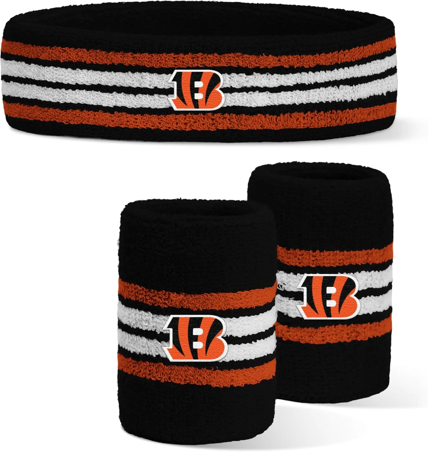 هدبند و مچ بند طرح لوگوی تیم سینسیناتی بنگالز (Cincinnati Bengals) با مجوز رسمی لیگ فوتبال ملی آمریکا (NFL)