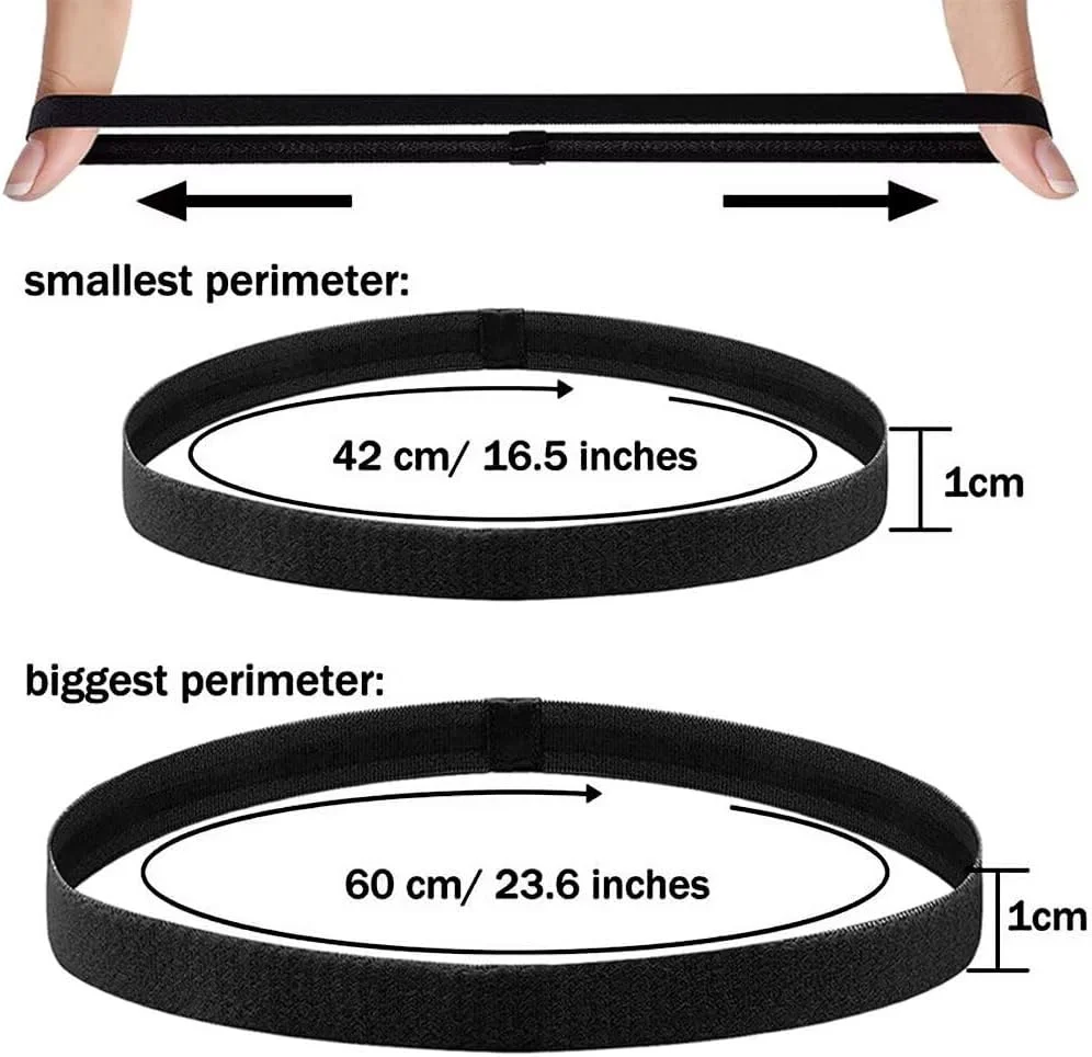 هدبند پهن ضد لغزش، بسته 4 عددی هدبند الاستیک برای ورزش و تناسب اندام