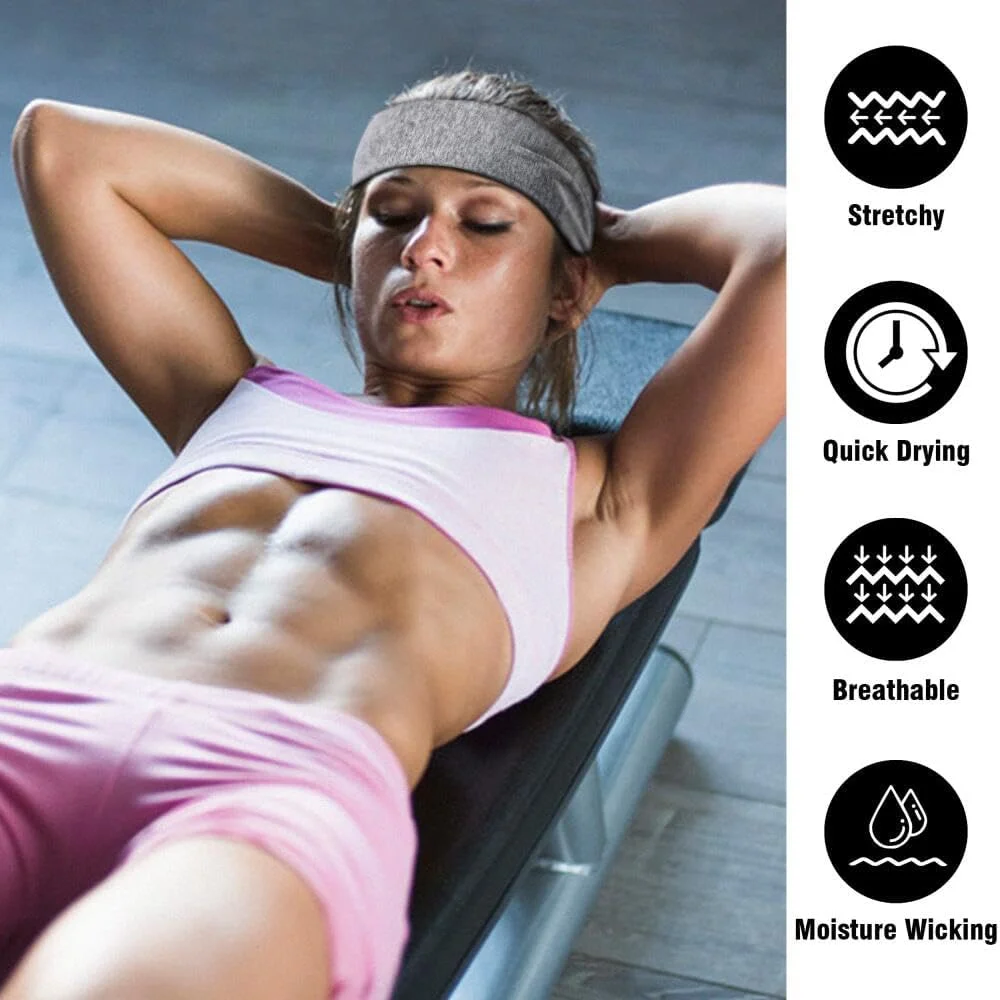 هدبند ورزشی Goodern بسته 2 عددی، هدبند ورزشی با قابلیت خشک شدن سریع برای زنان و مردان، هدبند ضد لغزش و جذب رطوبت، کش مو، هدبند کششی عرق گیر، هدبند унисекс برای بستن مو در پشت سر برای تمرین تنیس