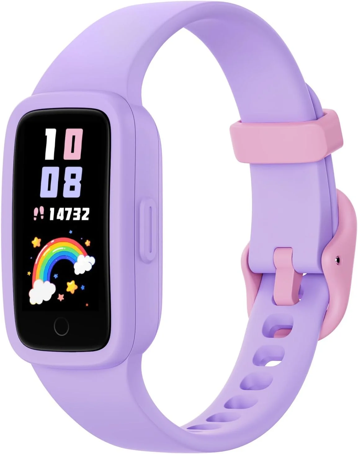 ساعت ردیاب تناسب اندام کودکان BIGGERFIVE Vigor 3، صفحه نمایش AMOLED، بدون نیاز به برنامه یا تلفن، ضد آب 3ATM، مانیتور ضربان قلب و خواب، ساعت گام شمار، شمارنده گام ورزشی برای دختران 5-15 ساله، یاسی