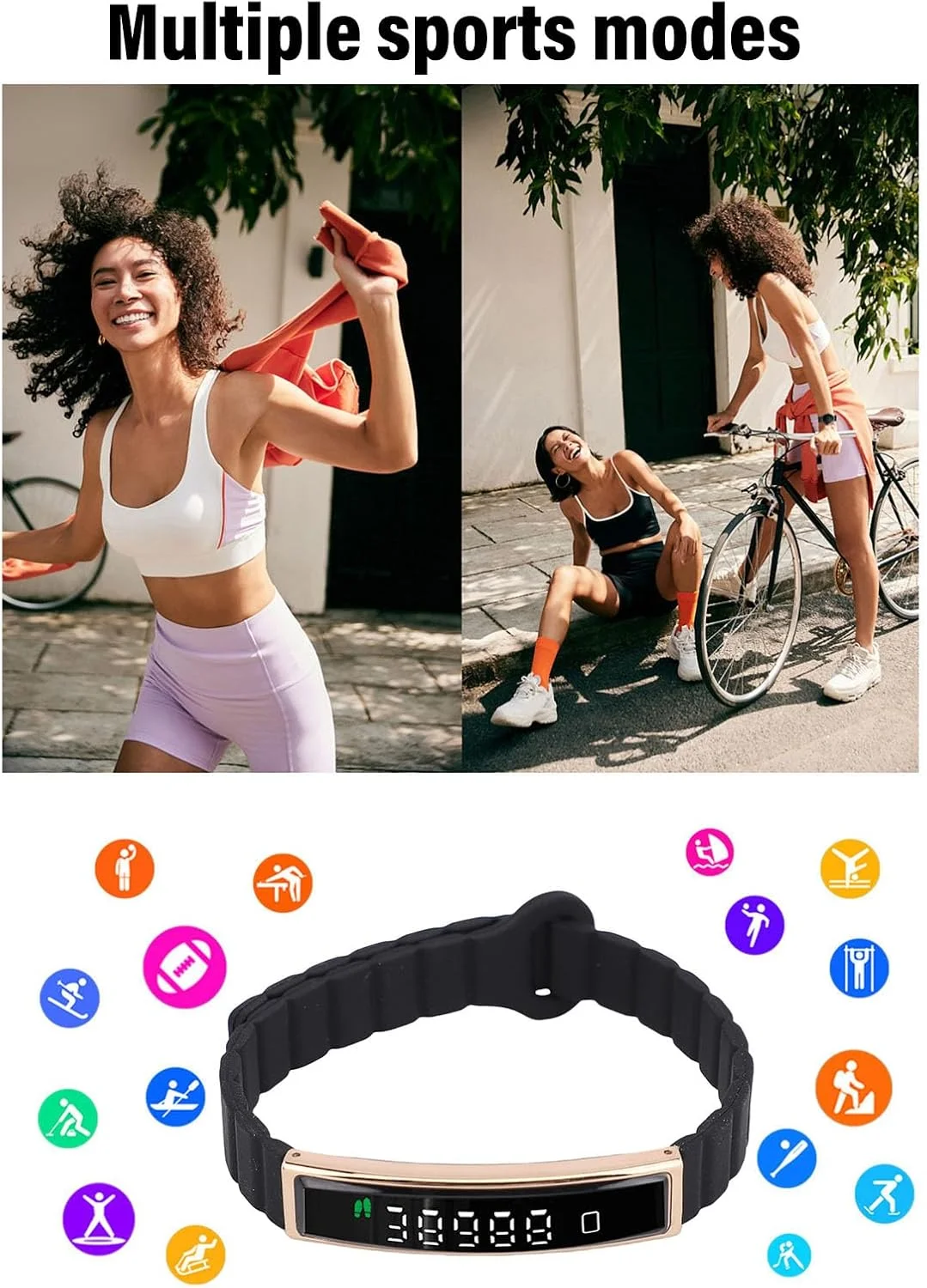 دستبند هوشمند ردیاب تناسب اندام Dpofirs، با بند مغناطیسی، بلوتوث 5.3، دوربین از راه دور، پایش خواب، گام شمار، مچ بند ضد آب فعالیت برای تلفن (طلایی)