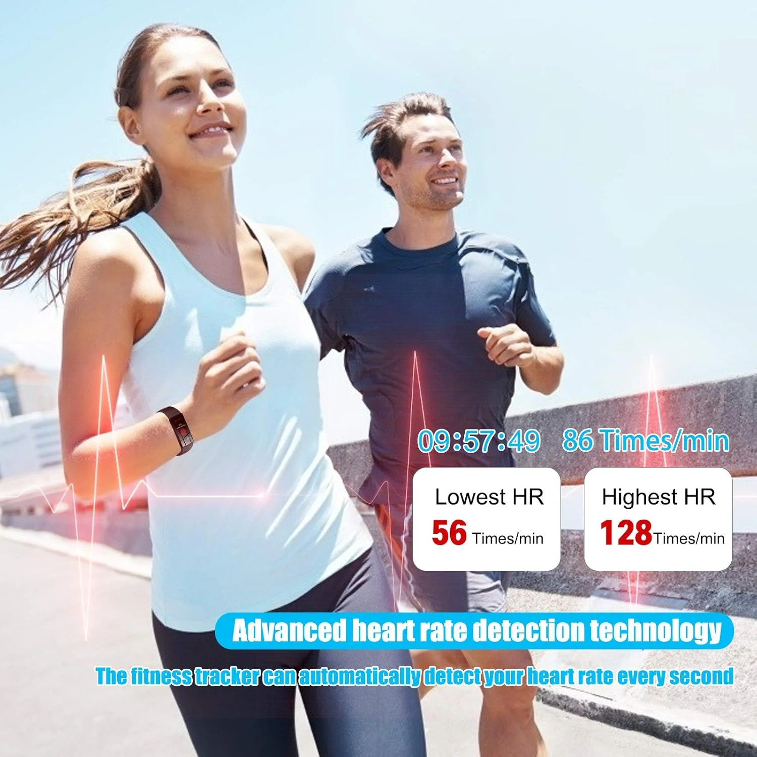 ساعت ردیاب فعالیت های ورزشی DSmart 2021 با قابلیت پایش دمای بدن، ضربان قلب، خواب و سلامتی، ضدآب IP68، گام شمار و شمارش کالری برای زنان، مردان و نوجوانان (مشکی)