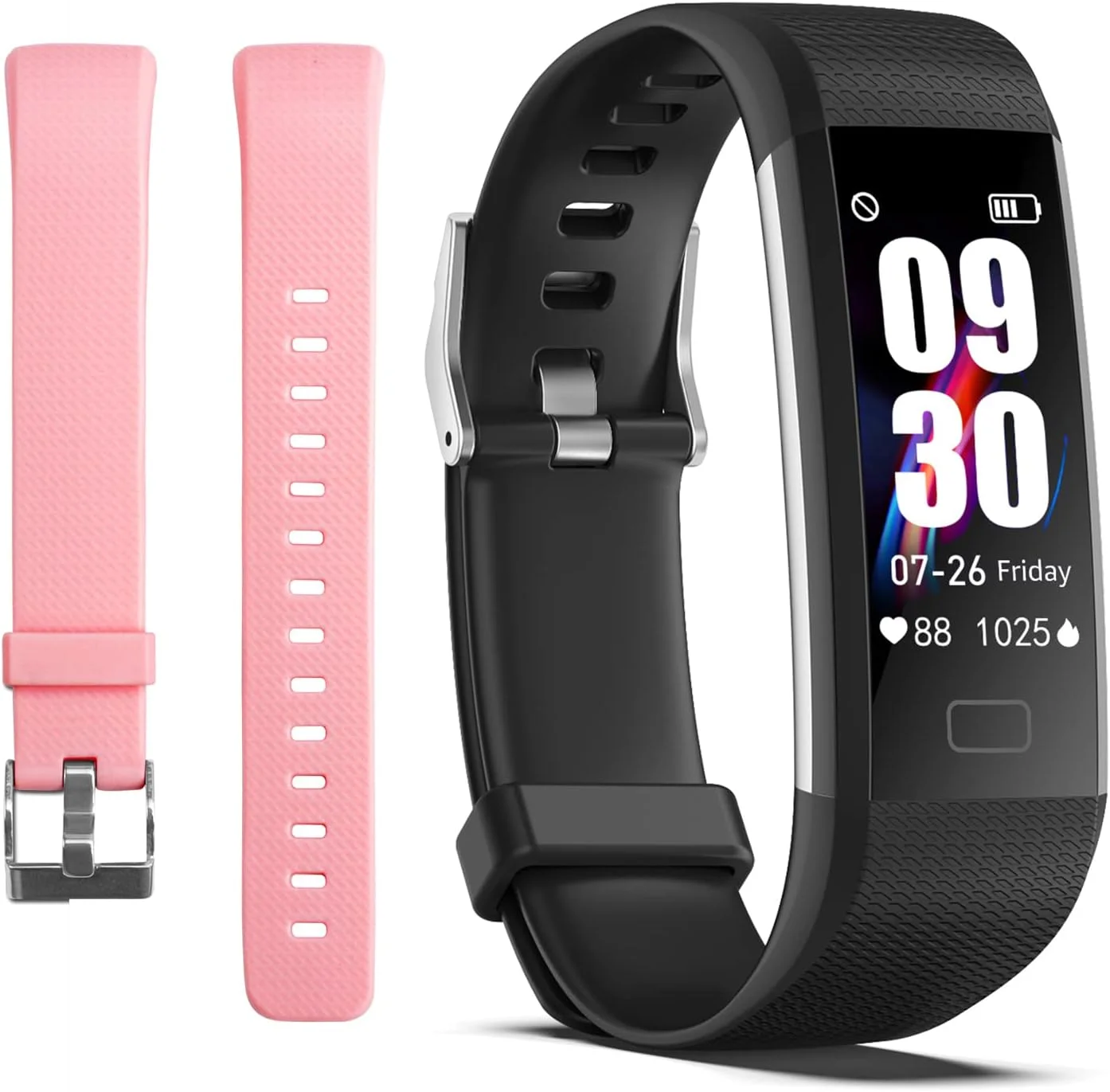 ردیاب تناسب اندام ENGERWALL با گام شمار/کالری/کرنومتر، ردیاب فعالیت با پایش ضربان قلب، IP68، ردیاب سلامت با پایش خواب، ساعت هوشمند، ساعت گام شمار برای زنان مردان کودکان