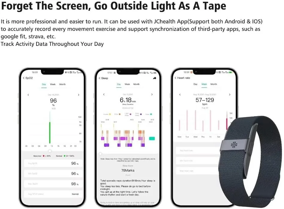 دستبند هوشمند Ethelred 2208A با قابلیت پایش ضربان قلب، فشار خون، گام شمار و ردیاب ورزشی مناسب برای آقایان و بانوان (مشکی)