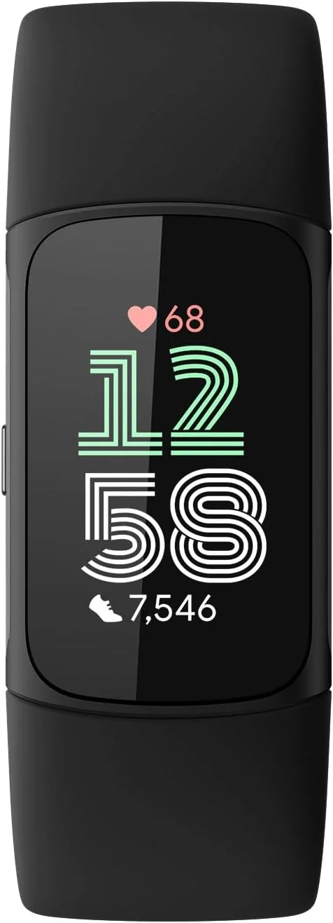 ردیاب تناسب اندام Fitbit Charge 6 با برنامه‌های Google، نمایش ضربان قلب روی تجهیزات ورزشی، GPS، ابزارهای سلامتی و موارد دیگر، Obsidian/Black، سایز One Size (بندهای S & L شامل)