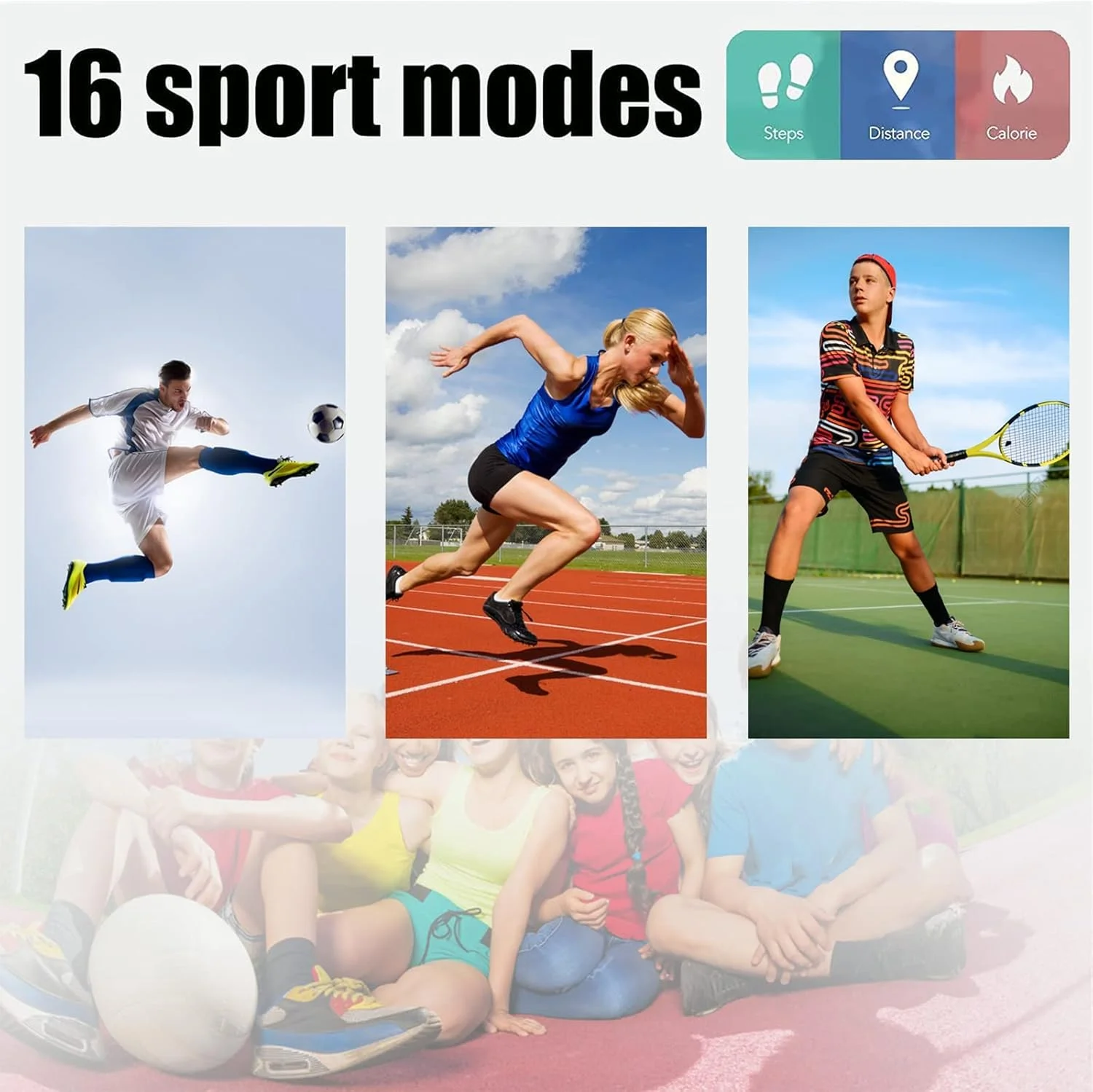 ردیاب تناسب اندام اکسفور با گام شمار، کالری شمار، کرنومتر، فعالیت IP68 با مانیتور ضربان قلب با ردیاب خواب، اکسیژن خون، تنظیمات تصویر زمینه ساعت هوشمند، مچ بند هوشمند برای اندروید/iOS (مشکی)