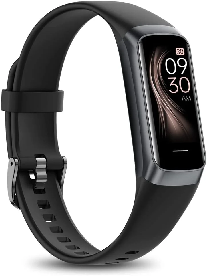 ردیاب سلامتی و تناسب اندام، با صفحه نمایش رنگی 1.1 اینچی AMOLED، پایشگر ضربان قلب 24/7، ردیابی داخلی و خارجی، پایشگر خواب، ضد آب تا 3 اتمسفر، گام شمار برای زنان و مردان (مشکی)