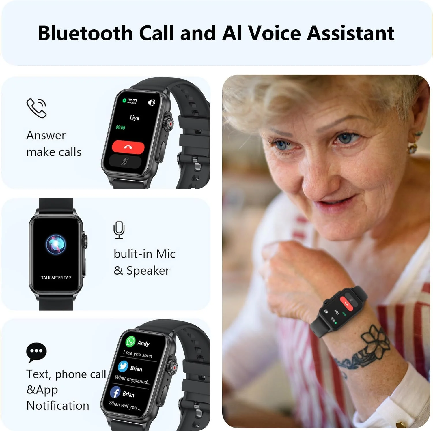 فیت‌وی Nexa ردیاب تناسب اندام با قابلیت پاسخ/برقراری تماس، ساعت هوشمند با فشار خون، اکسیژن خون، پایش ضربان قلب 24/7، ردیاب فعالیت ورزشی با بیش از 120 حالت ورزشی با گام شمار، ردیاب خواب برای زنان و مردان