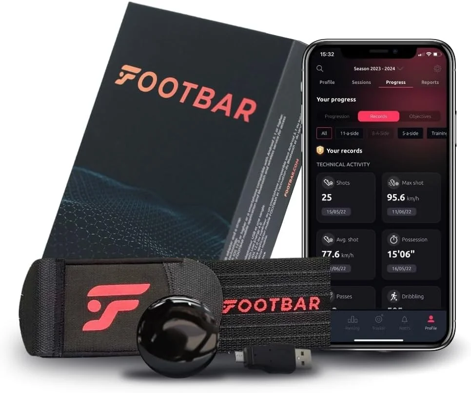 ردیاب فعالیت فوتبال Footbar Meteor، لوازم جانبی فوتبال برای برنامه ردیابی عملکرد و سبک بازی برای iOS و Android