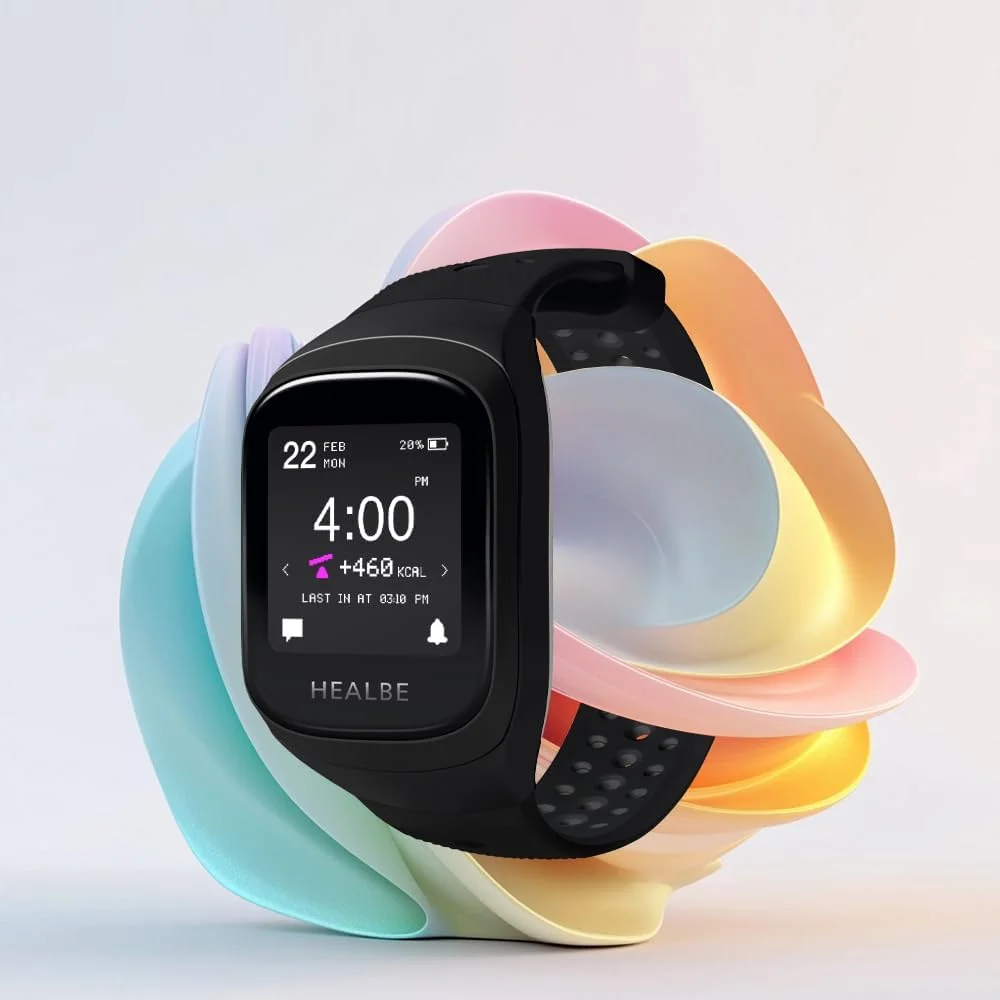 ردیاب سلامتی، تناسب اندام و فعالیت HEALBE GoBe3 با ردیابی خودکار میزان کالری دریافتی و سوزانده شده، تعادل آب، ضربان قلب، خواب، فعالیت عصبی و استرس، با اپلیکیشن رایگان، ابسیدین