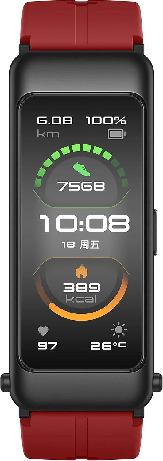 هواوی Talkband B6، ردیاب فعالیت های ورزشی با صفحه نمایش رنگی 1.53 اینچی AMOLED، نظارت بر تناسب اندام در تمام طول روز، هندزفری بلوتوثی جداشدنی، ردیابی وضعیت خواب، قرمز مرجانی