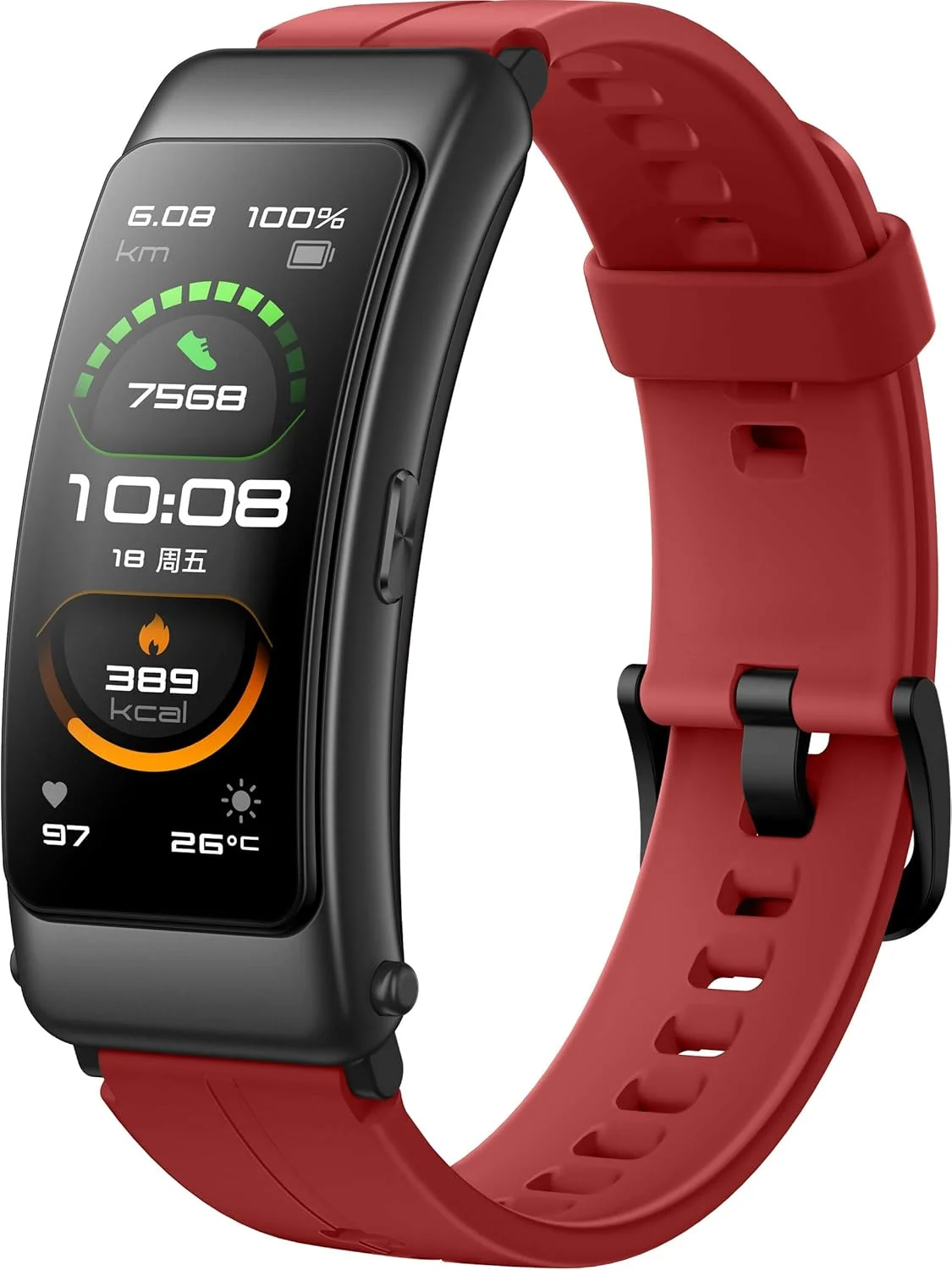 هواوی Talkband B6، ردیاب فعالیت های ورزشی با صفحه نمایش رنگی 1.53 اینچی AMOLED، نظارت بر تناسب اندام در تمام طول روز، هندزفری بلوتوثی جداشدنی، ردیابی وضعیت خواب، قرمز مرجانی