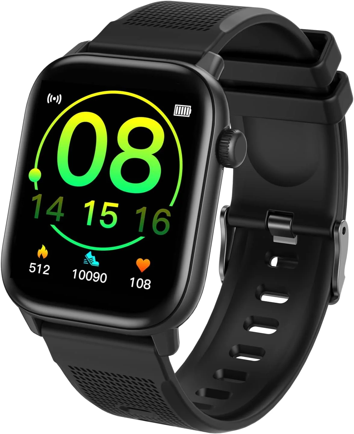 ساعت هوشمند لازور کور با صفحه لمسی، دارای چندین صفحه نمایش، ردیابی فعالیت های روزانه و ردیاب سلامتی، مشکی، 1.69 اینچ، بلوتوث