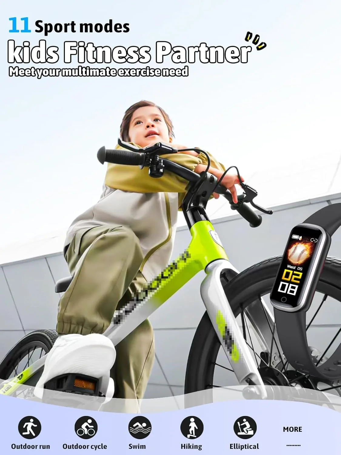 ردیاب تناسب اندام کودکان KASTWAVE، ساعت تناسب اندام ضد آب با ضربان قلب و پایش خواب، کرنومتر، 11 حالت ورزشی، هدیه ای عالی برای دختران و پسران 6-13 ساله