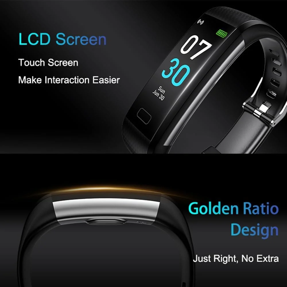 ردیاب تناسب اندام، مچ بند ضد آب IP68، مچ بند هوشمند با پایشگر ضربان قلب/شمارنده گام/هشدار/تایمر/کالری/پایشگر خواب برای مردان و زنان