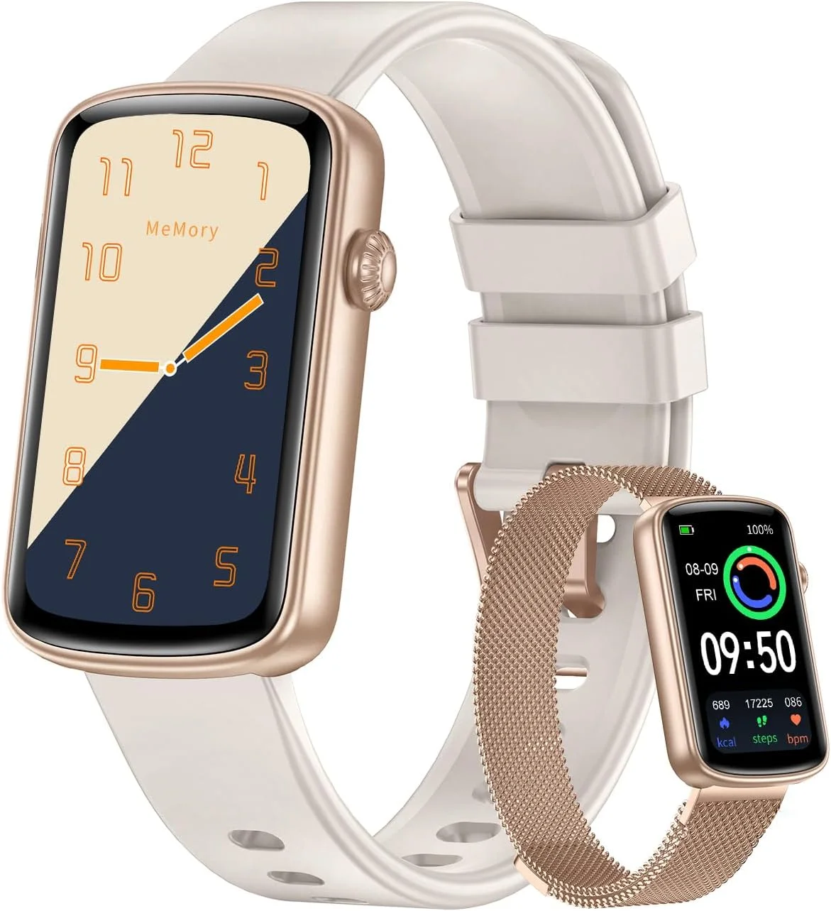 ردیاب تناسب اندام RUIMEN، ساعت های ورزشی برای زنان و مردان با مانیتور ضربان قلب، ردیاب اکسیژن خون و خواب، گام شمار، ساعت هوشمند 1.47 اینچی، شمارنده کالری برای اندروید و iOS، ضد آب IP68 (نور ستاره)