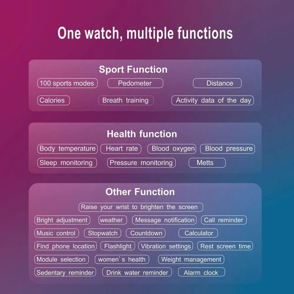 ردیاب تناسب اندام با قابلیت پایش ضربان قلب، فشار خون، اکسیژن خون، خواب، دما و آب و هوا، گام شمار، ضد آب IP68، ساعت هوشمند برای کودکان، آقایان و بانوان
