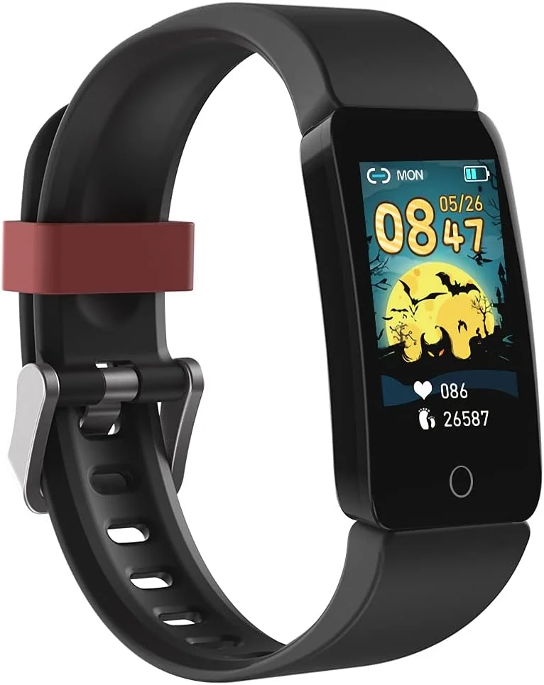 ساعت ردیاب تناسب اندام برای کودکان، دختران، پسران و نوجوانان، ردیاب فعالیت ضد آب با گام شمار، شمارنده کالری، ضربان قلب، پایش خواب، ساعت زنگ دار، هدیه عالی برای کودکان