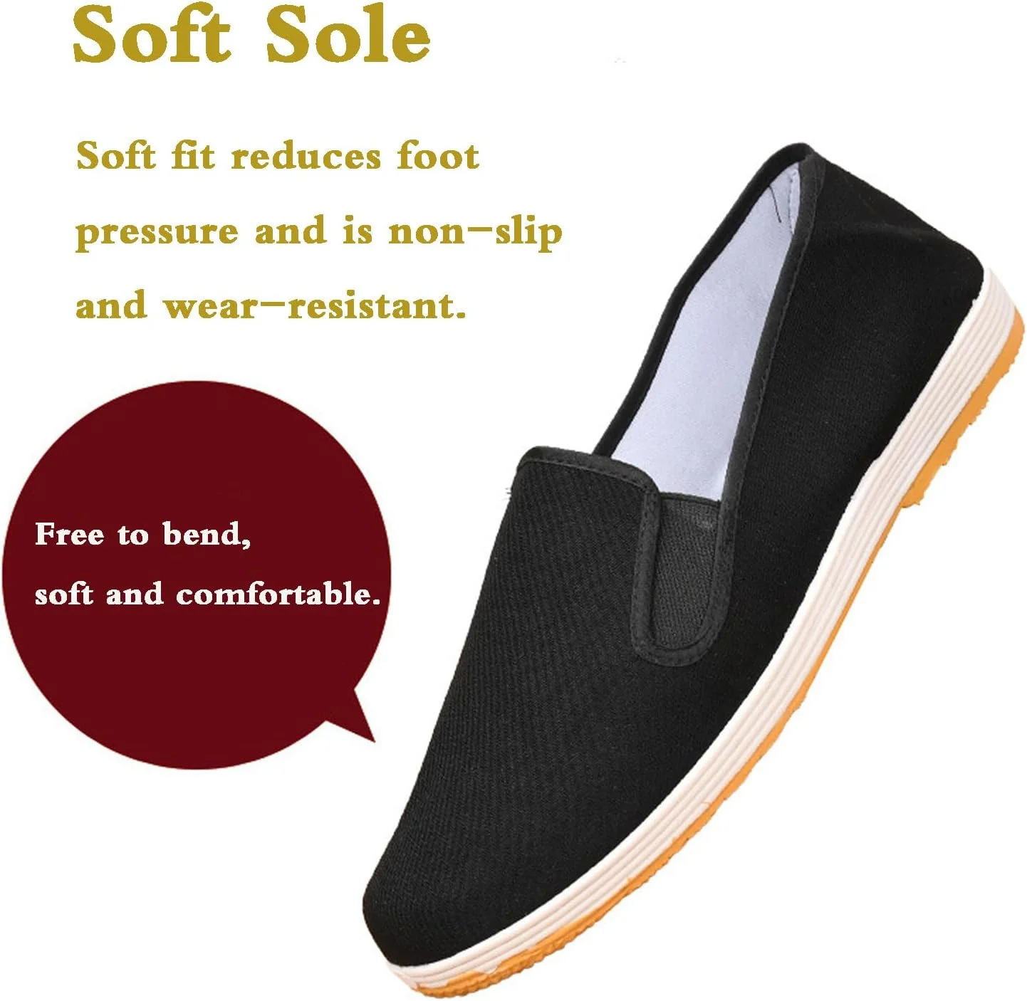 کفش پارچه ای چینی، کفش تای چی، کفش کونگ فو تای چی، کفش تای چی زنانه، کفش کونگ فو تای چی مقاوم در برابر سایش، سبک و انعطاف پذیر، ضد لغزش، برای اوقات فراغت، استفاده در فضای داخلی و خارجی