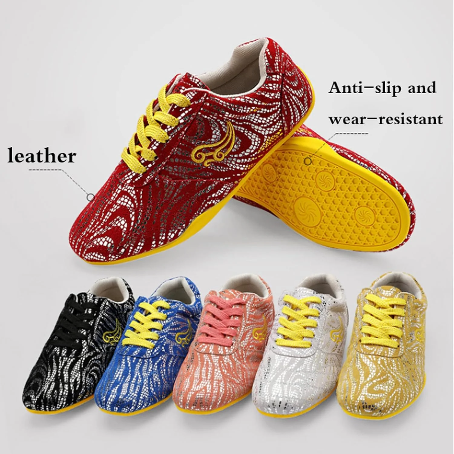 کفش های ورزشی تای چی، کفش های تنفسی تکواندو، کفش های کونگ فو وینگ چون، کفش های تمرینی چیگونگ، کفش های ورزشی ووشو، نرم، ضد لغزش، مقاوم در برابر سایش، مناسب برای تکواندو، کاراته، کونگ فو و تای چی