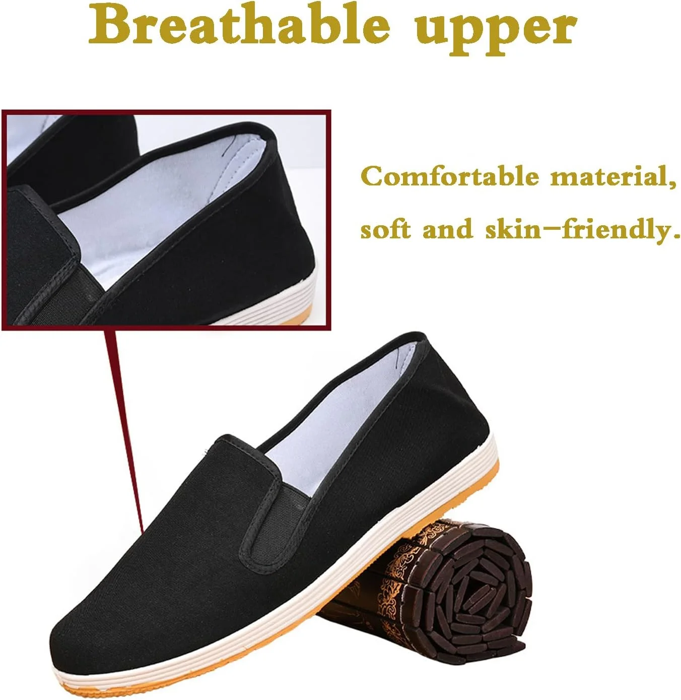 کفش پارچه ای چینی، کفش تای چی، کفش کونگ فو تای چی، کفش تای چی زنانه، کفش کونگ فو تای چی مقاوم در برابر سایش، سبک و انعطاف پذیر، ضد لغزش، برای اوقات فراغت، استفاده در فضای داخلی و خارجی