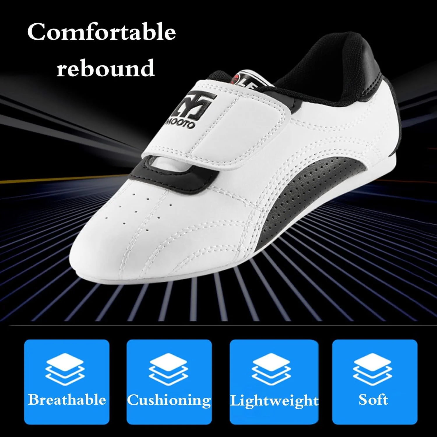 کفش تمرین تکواندو کاراته، کفش هنرهای رزمی تنفسی، کفش تمرین تکواندو تنفسی، طیف گسترده ای از کاربردها، مناسب برای بزرگسالان و کودکان، کونگ فو