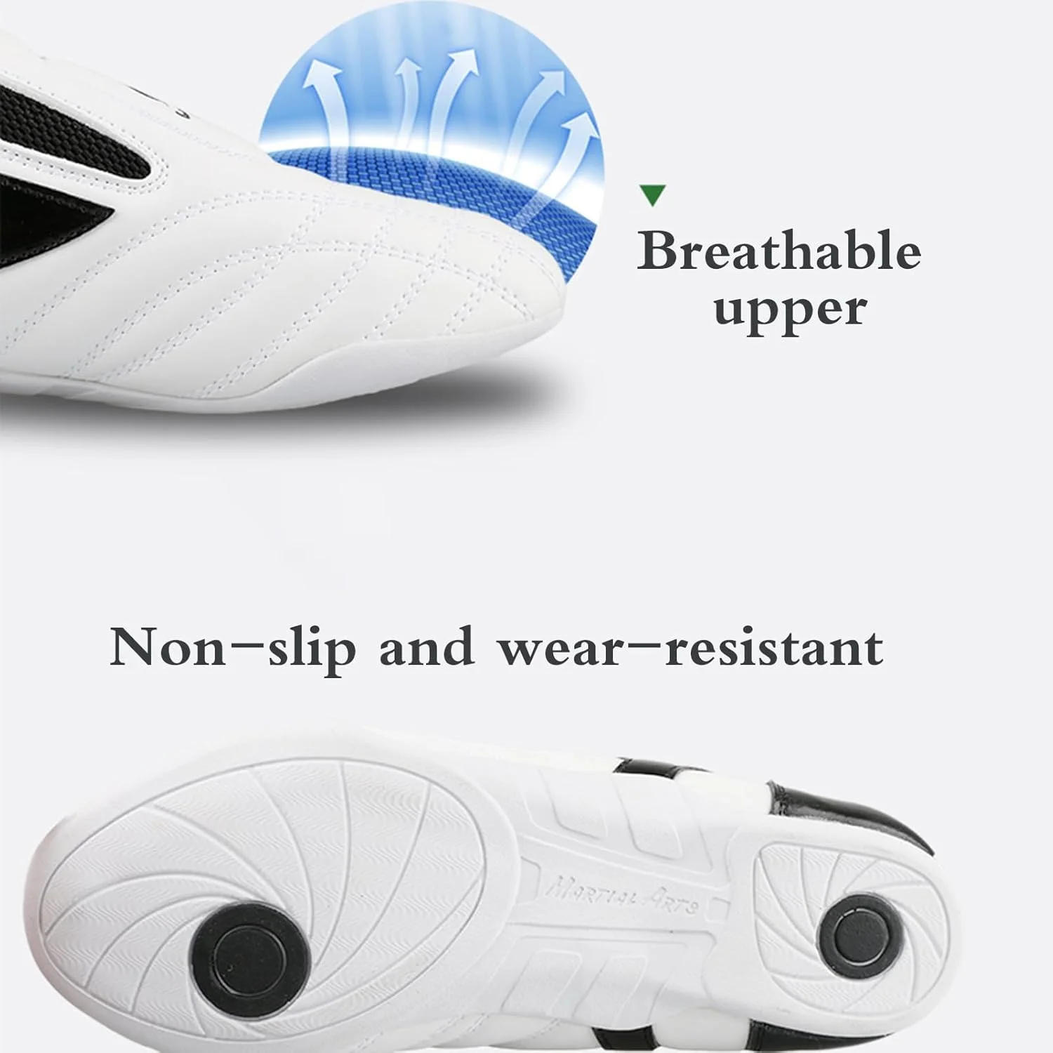 کفش تمرین تکواندو کاراته، کفش ورزشی سبک هنرهای رزمی، کفش ورزشی تمرین تکواندو، مقاوم در برابر سایش، تنفس پذیر، مناسب برای مسابقات کاراته کفش تمرین تکواندو کاراته، کفش ورزشی سبک هنرهای رزمی، کفش ورزشی تمرین تکواندو، مقاوم در برابر سایش، تنفس پذیر، مناسب برای مسابقات کاراته