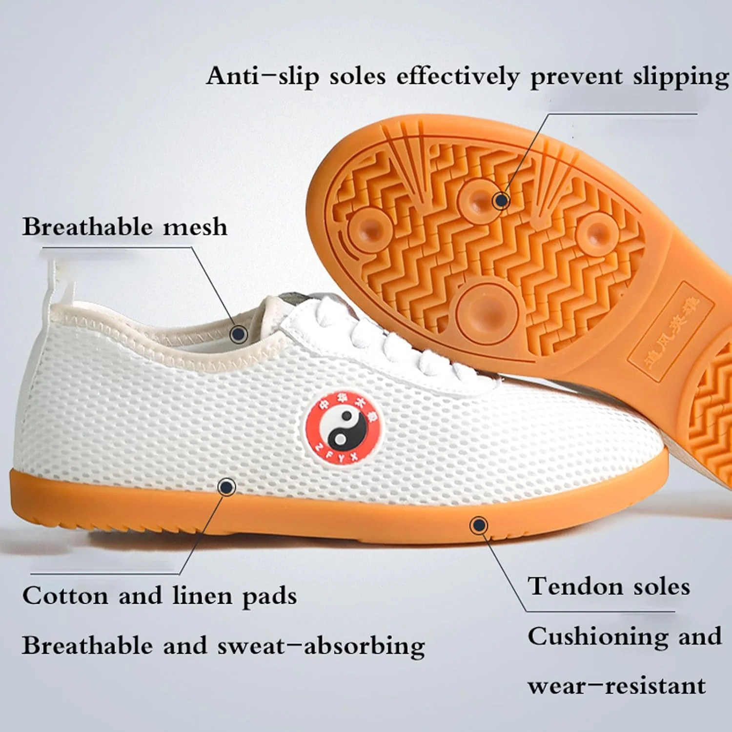 کفش‌های تای‌چی مردانه و زنانه، کفش‌های پارچه‌ای تای‌چی برای اوقات فراغت، کفش‌های تمرینی هنرهای رزمی، نرم، راحت و سبک، مناسب برای تکواندو، بوکس، کاراته، کونگ‌فو و وینگ‌چون