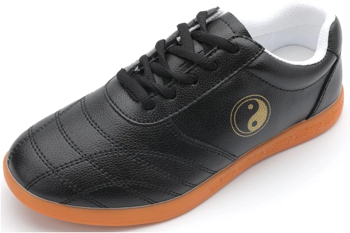 کفش های تای چی کونگ فو، کفش ورزشی هنرهای رزمی سنتی چینی ووشو شائولین چی گونگ چرمی مناسب تمرین و مسابقه برای مردان و زنان