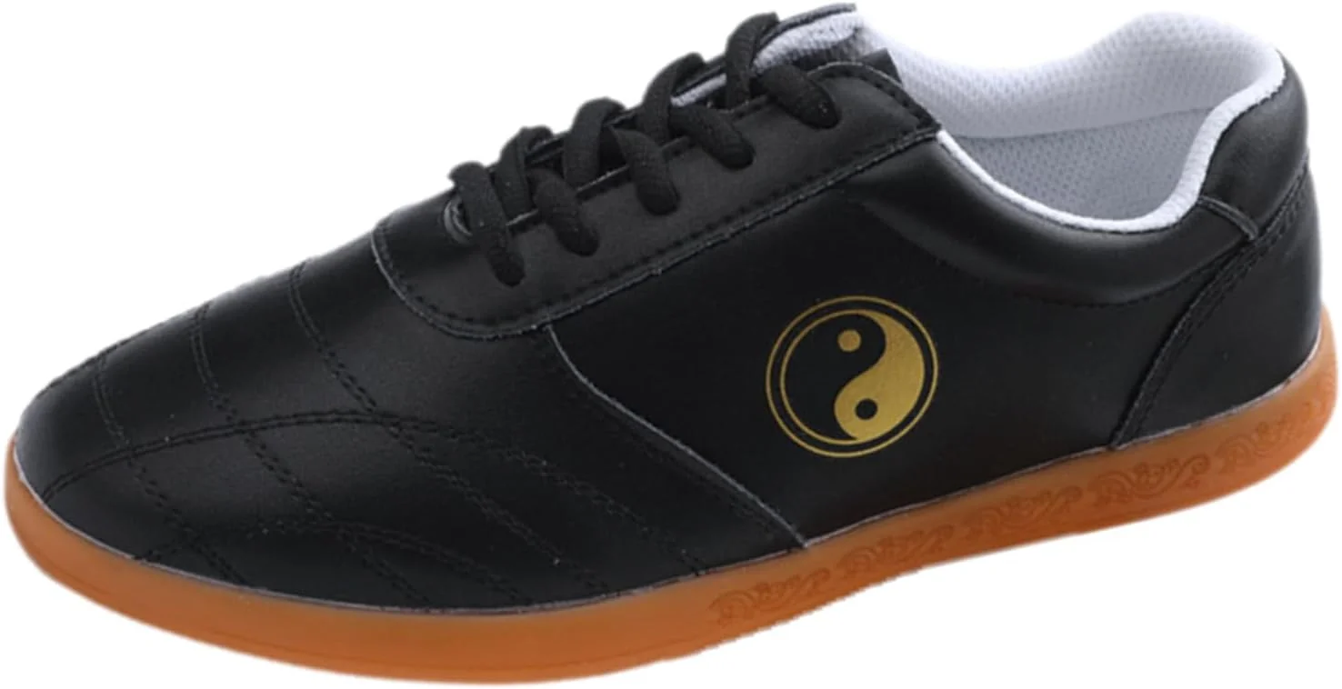 کفش‌های تای‌چی، کفش‌های کونگ‌فو ووشو تای‌چی، کفش‌های هنرهای رزمی سنتی چینی، ضد لغزش، تنفس‌پذیر، چرمی، مناسب برای آقایان و بانوان، بند دار، برای ورزش‌هایی مانند ووشو، کاراته، کونگ‌فو، تای‌چی، بوکس و باشگاه