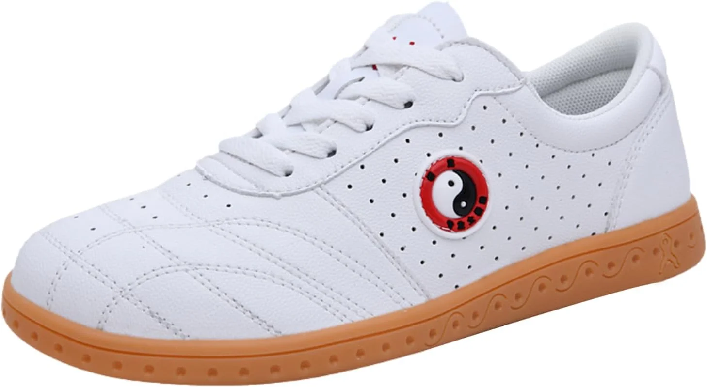 کفش‌های تای‌چی زنانه، کفش‌های اوقات فراغت ووشو، کفش‌های کونگ فو تکواندو، چرمی، زیره نرم، унисекс، سبک وزن، راحت، برای ووشو، کاراته، کونگ فو، تای چی، بوکس، ورزش، باشگاه، هنرهای رزمی