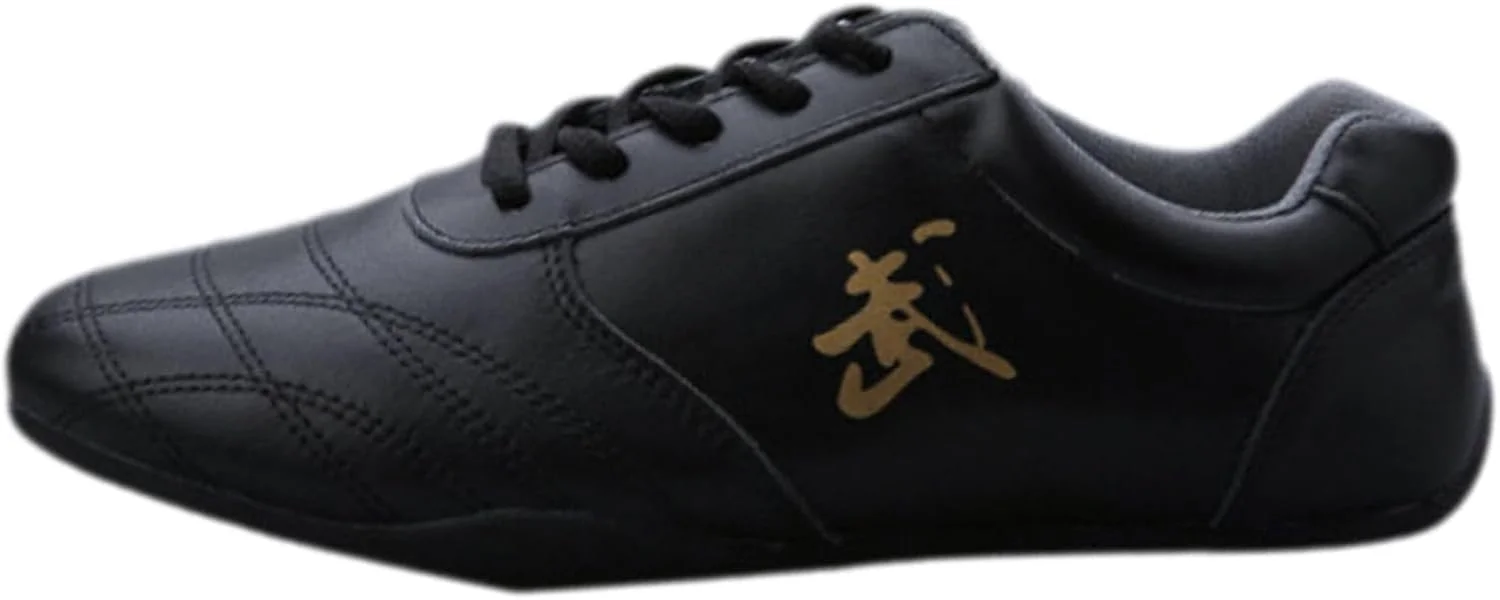 کفش های ورزشی ووشو، کفش های کونگ فو تکواندو، کفش های تایچی ووشو کونگ فو، ضد لغزش، چرم، زیره نرم، سبک وزن، بند دار، مناسب برای ورزش های رزمی ووشو کاراته کونگ فو تای چی بوکس