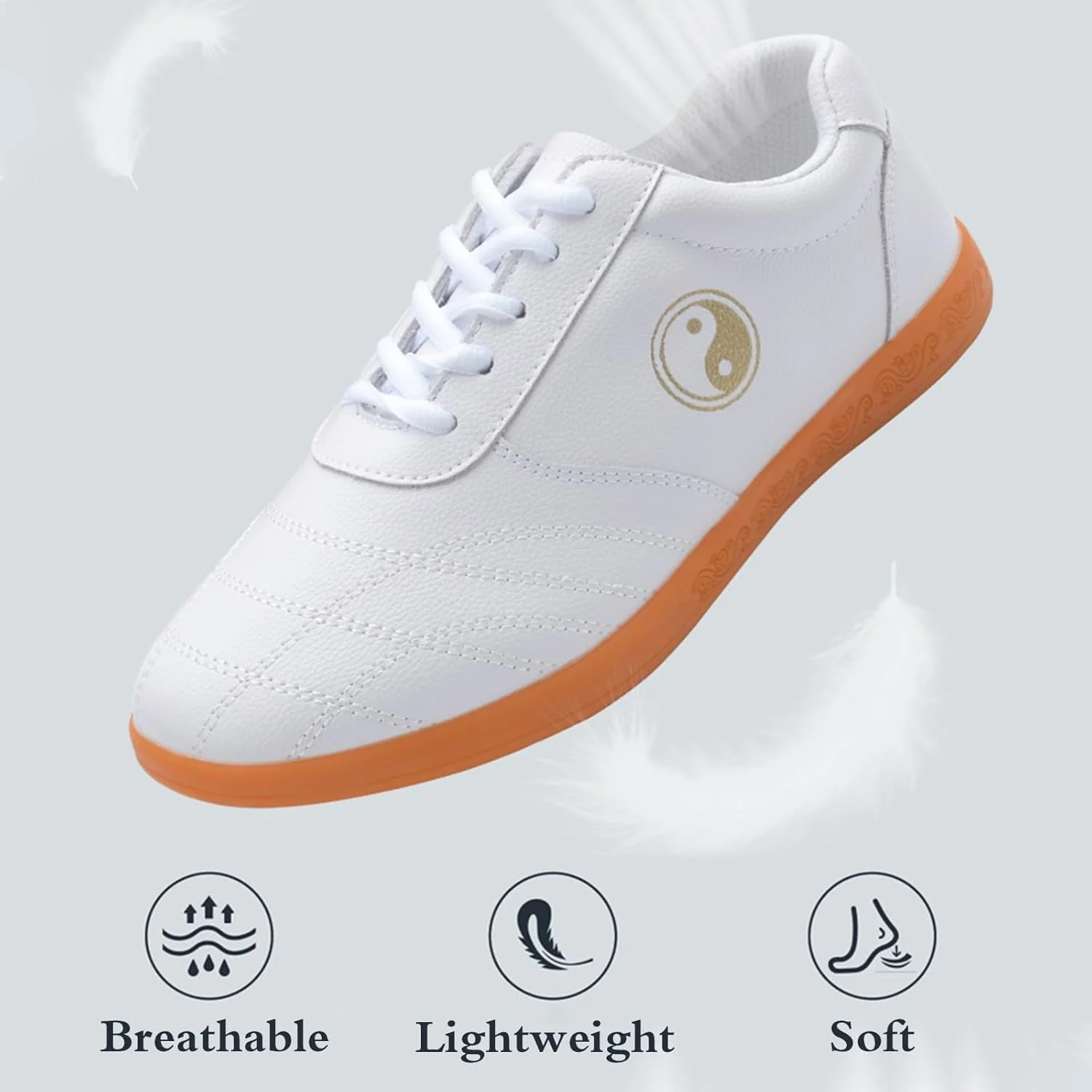 کفش‌های تای‌چی، کفش‌های کونگ‌فو ووشو تای‌چی، کفش‌های هنرهای رزمی سنتی چینی، ضد لغزش، تنفس‌پذیر، چرمی، مناسب برای آقایان و بانوان، بند دار، برای ورزش‌هایی مانند ووشو، کاراته، کونگ‌فو، تای‌چی، بوکس و باشگاه