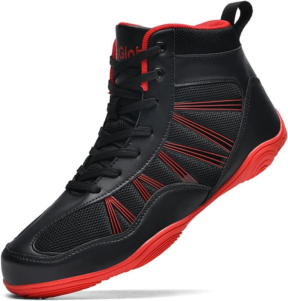 کفش بوکس مردانه ساق بلند، کفش رینگر ضد لغزش، کفش هنرهای رزمی تنفسی، چکمه های بوکس آموزش حرفه ای، مناسب برای هر دو جنس