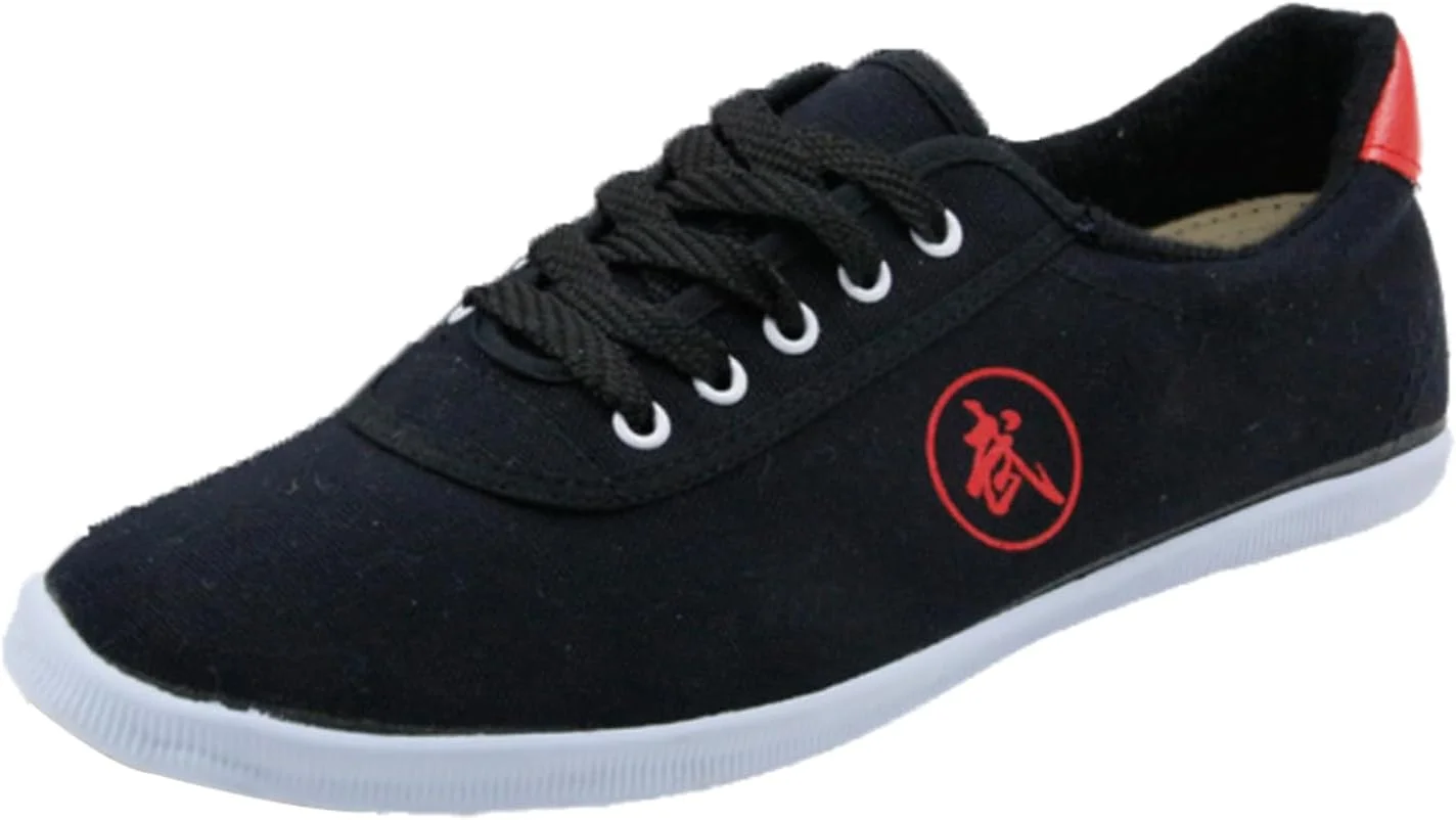 کفش های ورزشی تای چی، کفش های کانواس رزمی تای چی، کفش های کونگ فو ووشو تای چی، ضد لغزش، تنفس پذیر، یونیسکس، سبک وزن، راحت، برای ورزش های وو شو کاراته کونگ فو تای چی بوکس