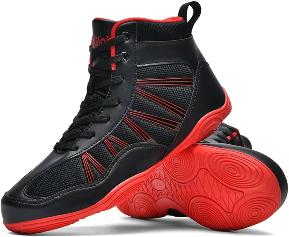 کفش بوکس مردانه ساق بلند، کفش رینگر ضد لغزش، کفش هنرهای رزمی تنفسی، چکمه های بوکس آموزش حرفه ای، مناسب برای هر دو جنس