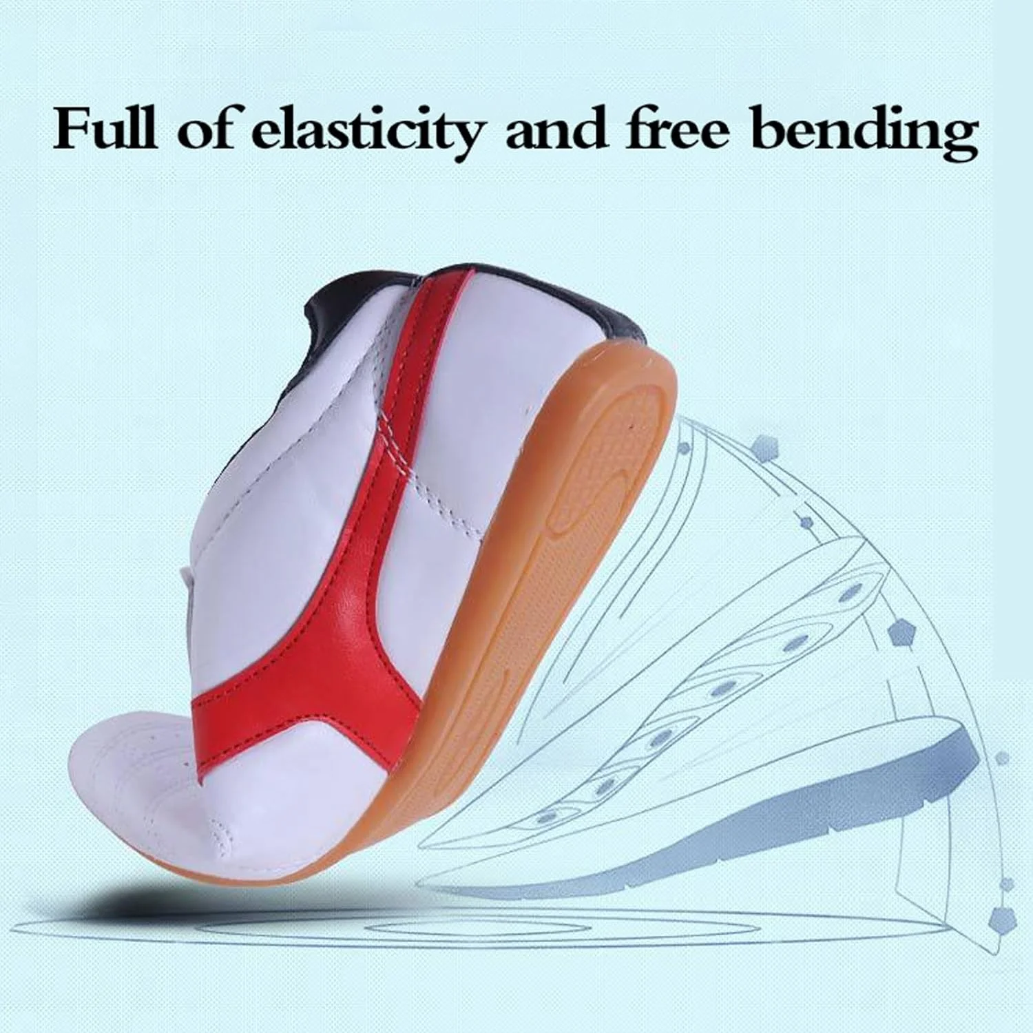 کفش تکواندو، کتانی هنرهای رزمی تنفسی، سبک وزن و مقاوم در برابر سایش، داخل کفش را خشک نگه می دارد، چسبندگی قوی، مناسب برای ورزشکاران، مربیان، دانش آموزان