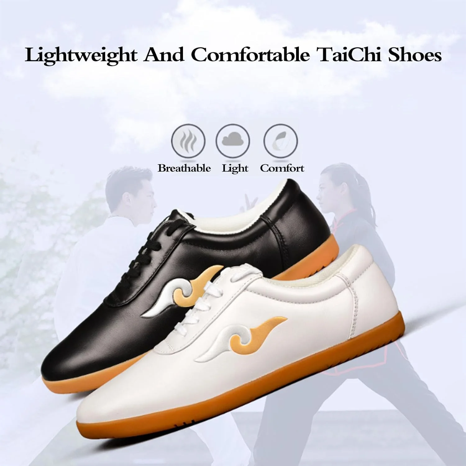 کفش های ورزشی ووشو، کفش های تای چی تکواندو، کفش های هنرهای رزمی سنتی، کفش های تای چی کونگ فو، مقاوم در برابر سایش، تنفس پذیر، برای تکواندو، بوکس، کاراته، کونگ فو، وینگ چون.