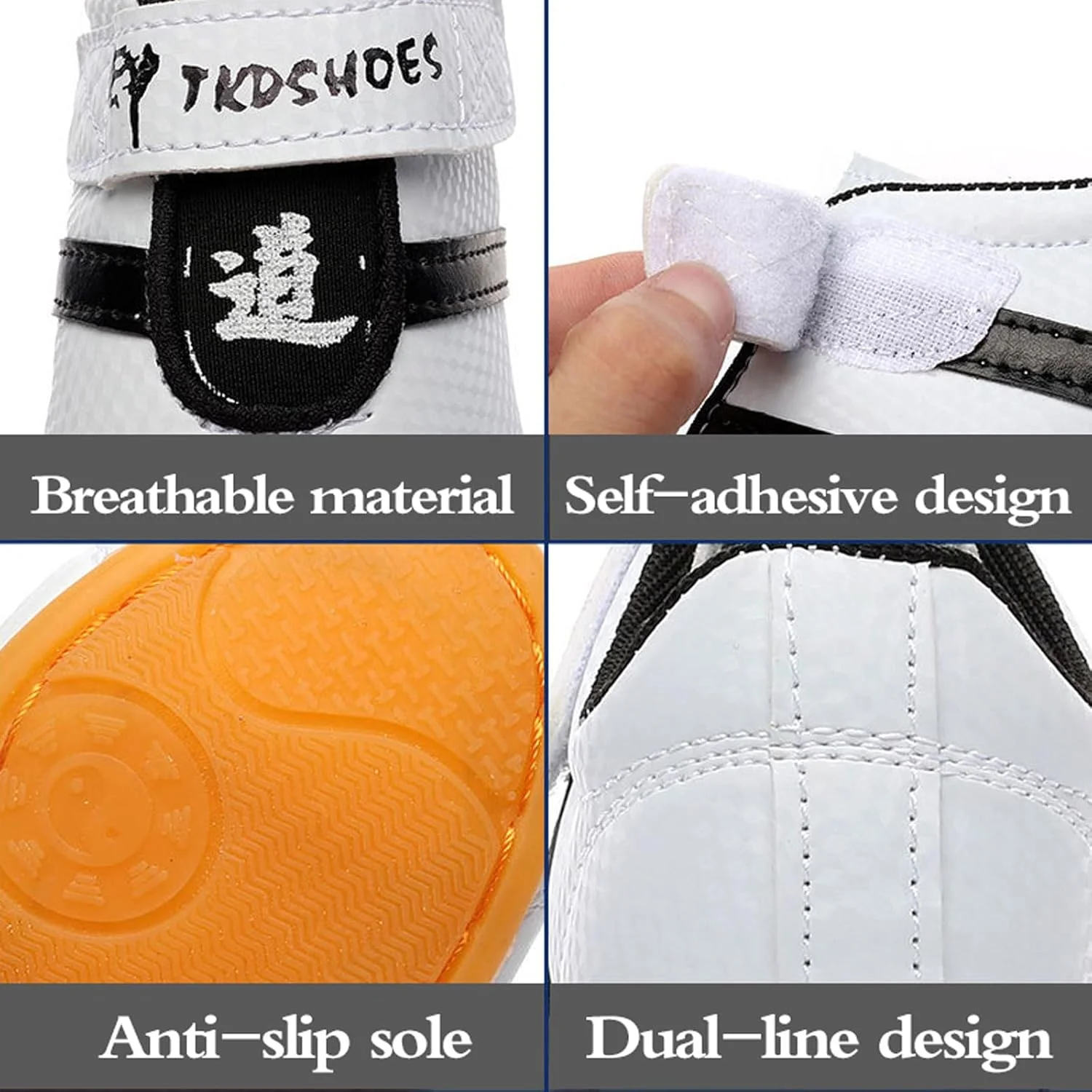 کفش‌های بوکس و کاراته، کفش‌های تکواندو، ضخیم و ضد لغزش، تنفس‌پذیر و جذب‌کننده عرق، نرم و راحت، مناسب برای بوکس، کاراته و تمرینات ورزشی