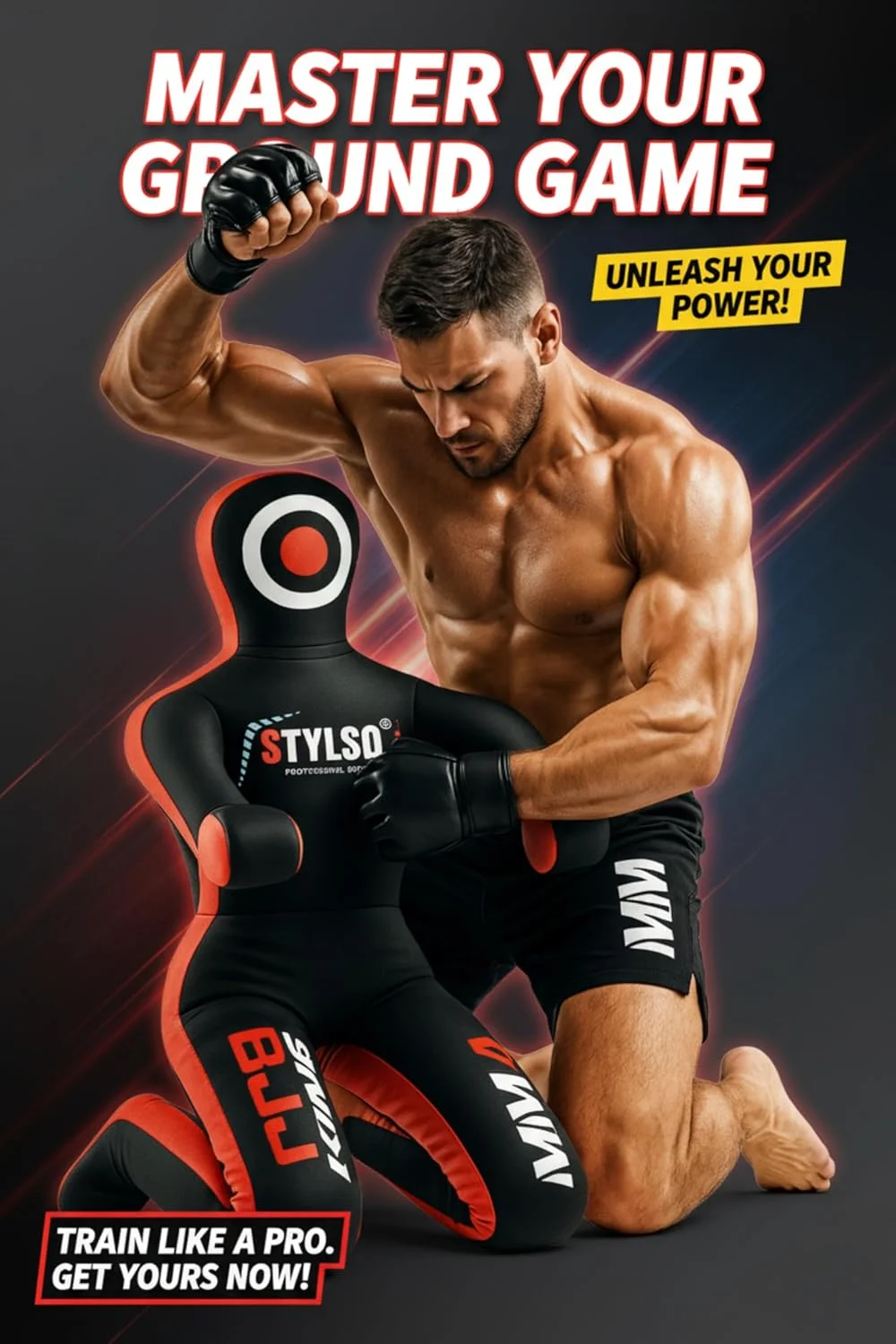 مانکن تمرینی کشتی - مانکن تمرین فنون رزمی - مناسب تمرینات جوجیتسو، هنرهای رزمی ترکیبی، جودو، کاراته - بدون فیلر - نشسته - سایز: 152 سانتی متر (مشکی - آبی - قرمز - زرد)