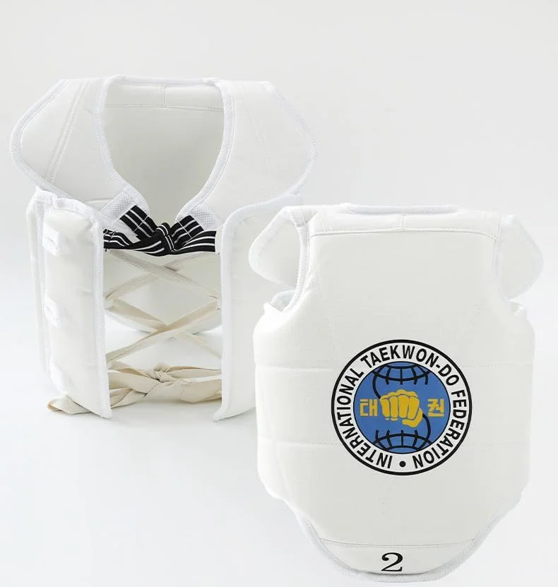 محافظ بدن تکواندو کاراته هنرهای رزمی TKD، محافظ سینه دو طرفه، محافظ شکم برای تمرین سایز 2