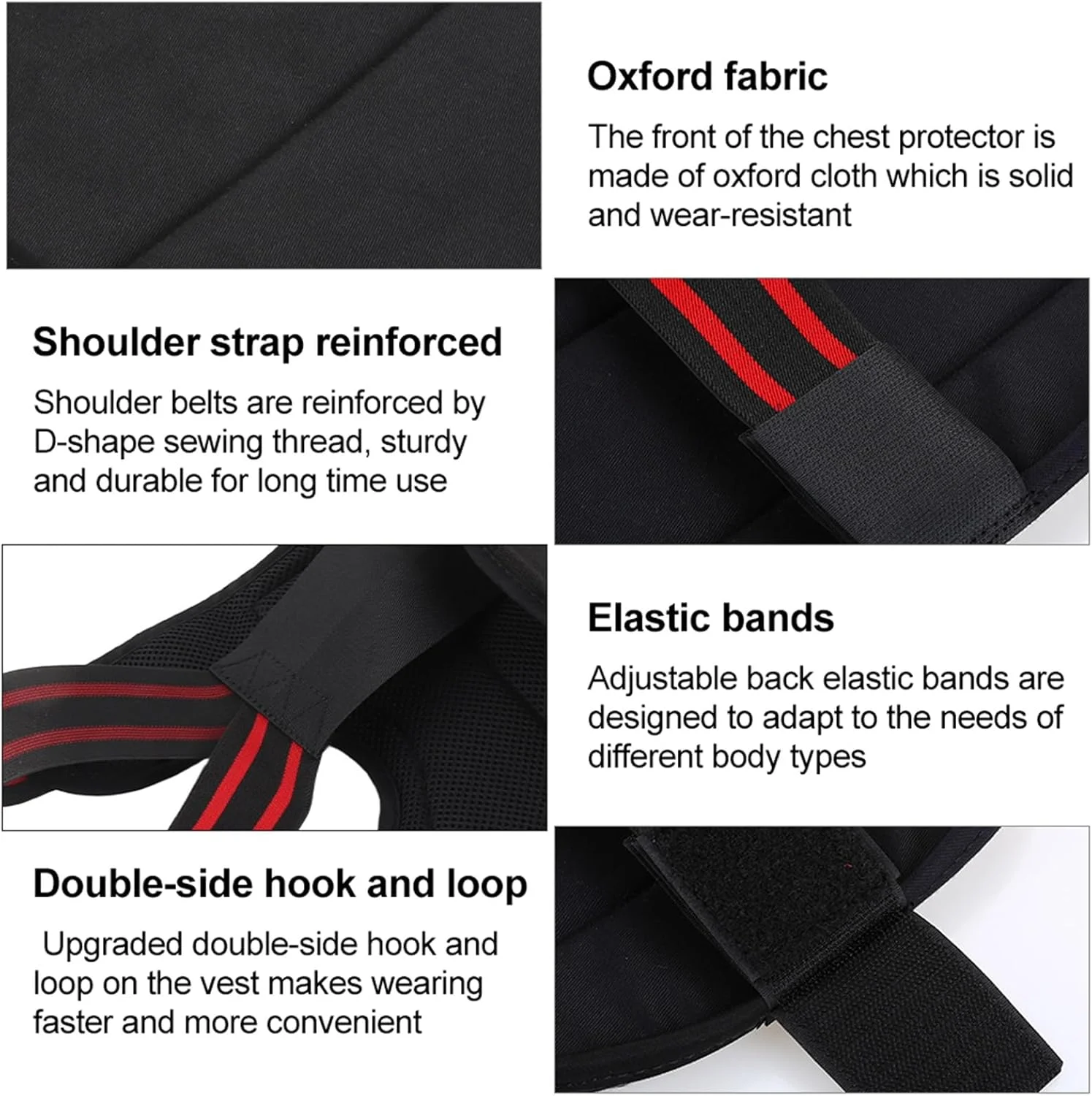 محافظ سینه کاراته، لباس ورزشی کاراته کودکان و بزرگسالان، محافظ شانه و سینه جلیقه مشکی (L)