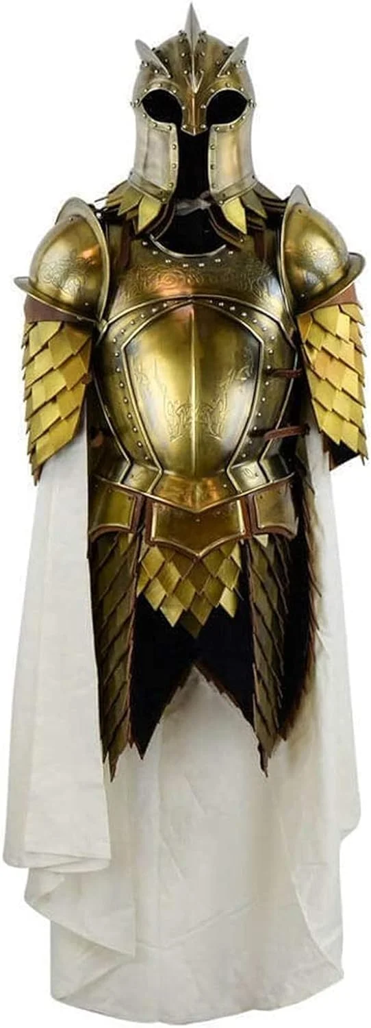 زره نیم تنه دست ساز برنجی عتیقه قرون وسطایی، زره جنگجوی فولادی 60 اینچی، زره نیم تنه شوالیه قرون وسطایی، هدیه ای فوق العاده